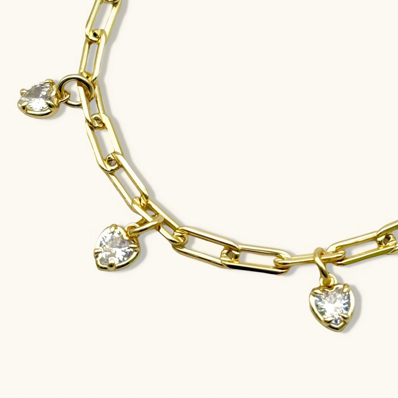 Heart Charms Gemstone Bracelet.