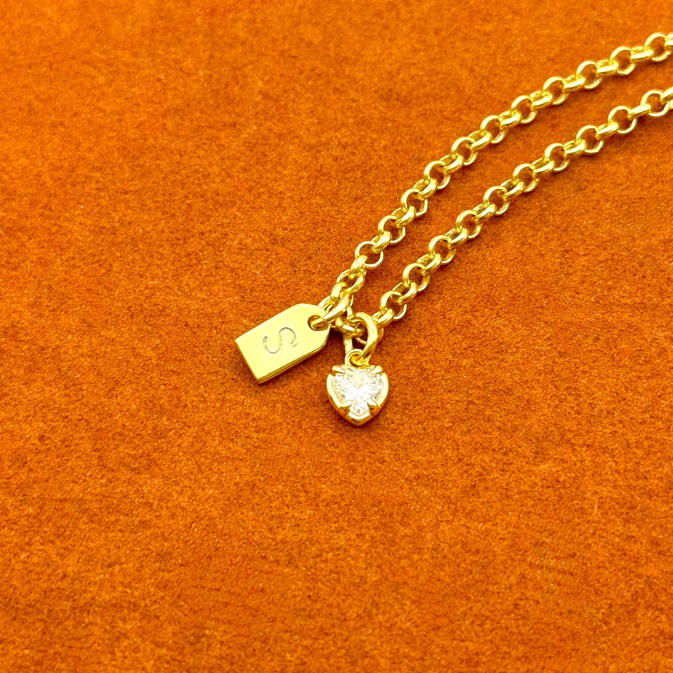 Custom Tag Initial with Heart Gemstone Bracelet