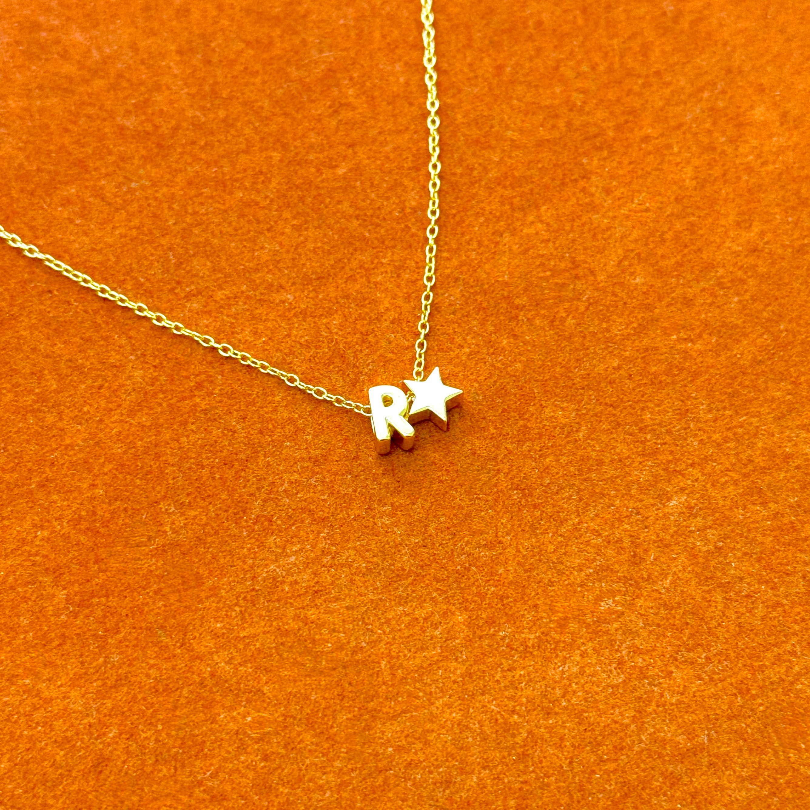 Custom Initial with Wishing Star Necklace