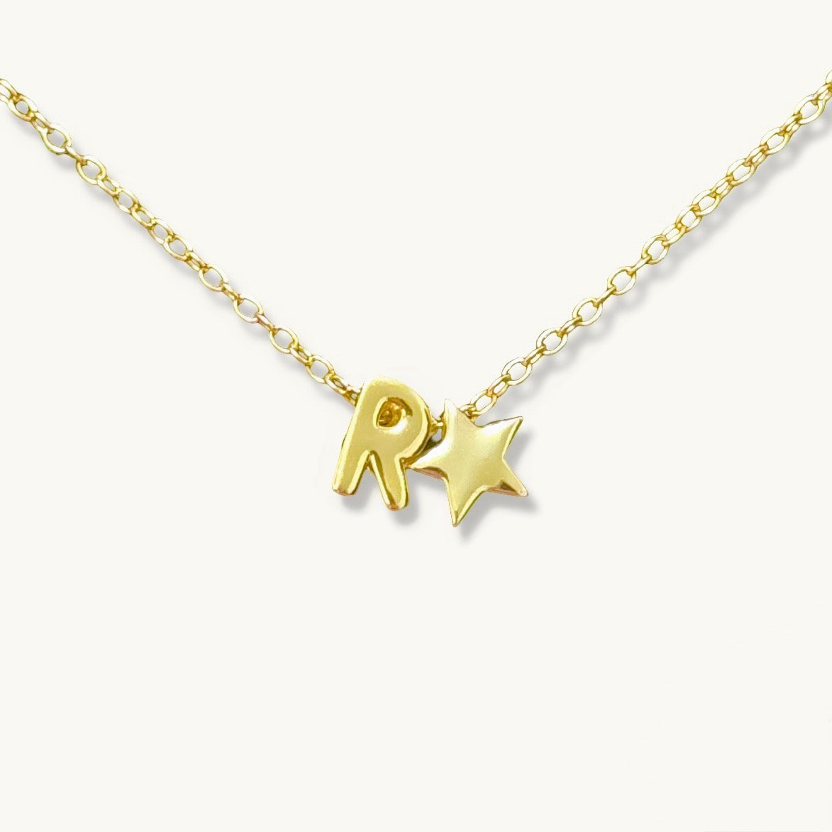Custom Initial with Wishing Star Necklace – BENZI'S JEWELRY