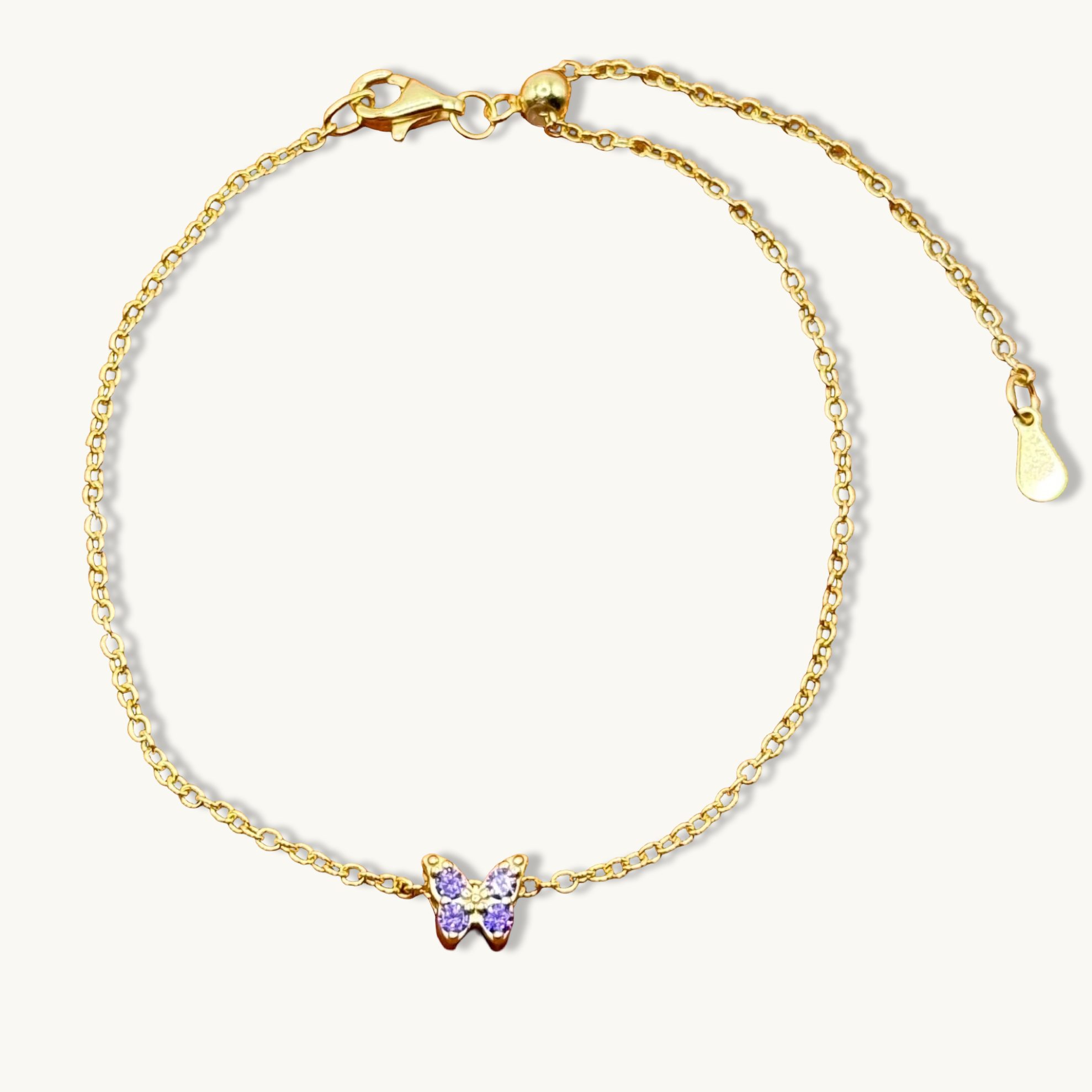 Purple Butterfly - Adjustable Fit Bracelet