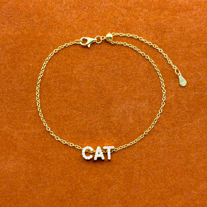 Cat Gemstone with Adjustable Bracelet