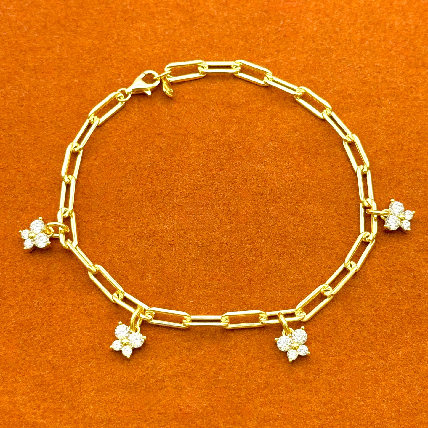 Butterfly Gemstone in Paperclip Chain Bracelet