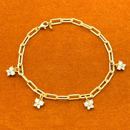 Butterfly Gemstone in Paperclip Chain Bracelet