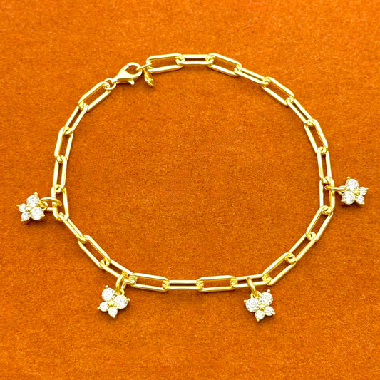 Butterfly Gemstone in Paperclip Chain Bracelet