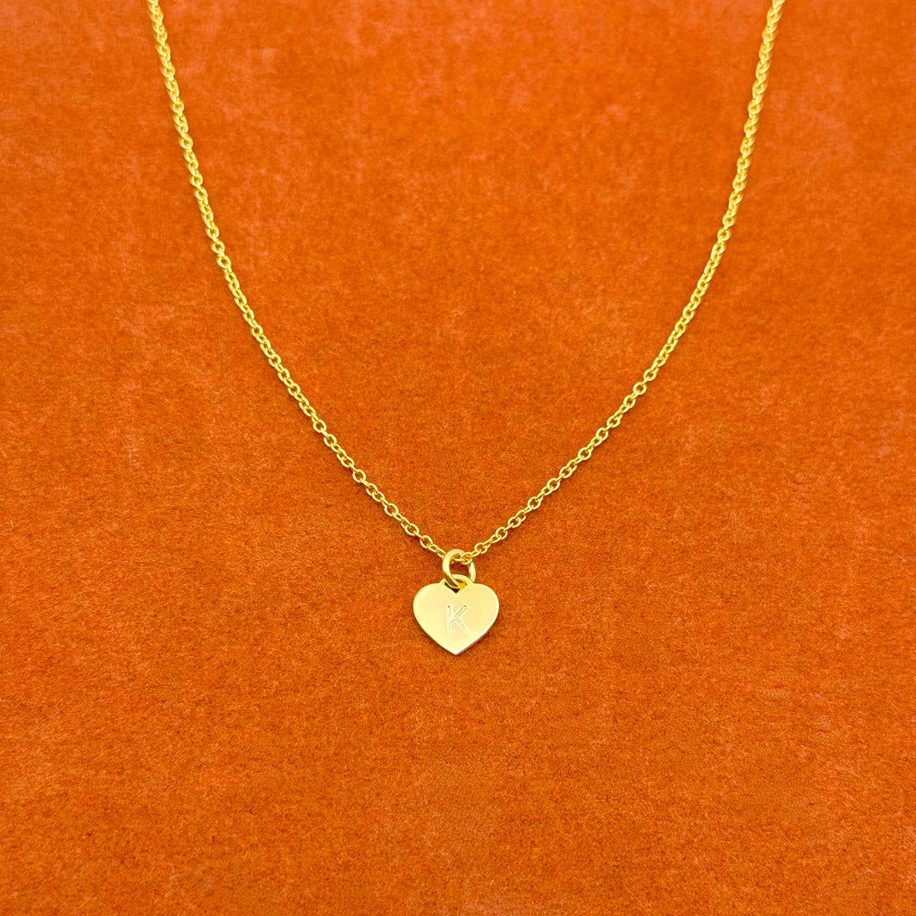 Custom Heart Initial Necklace