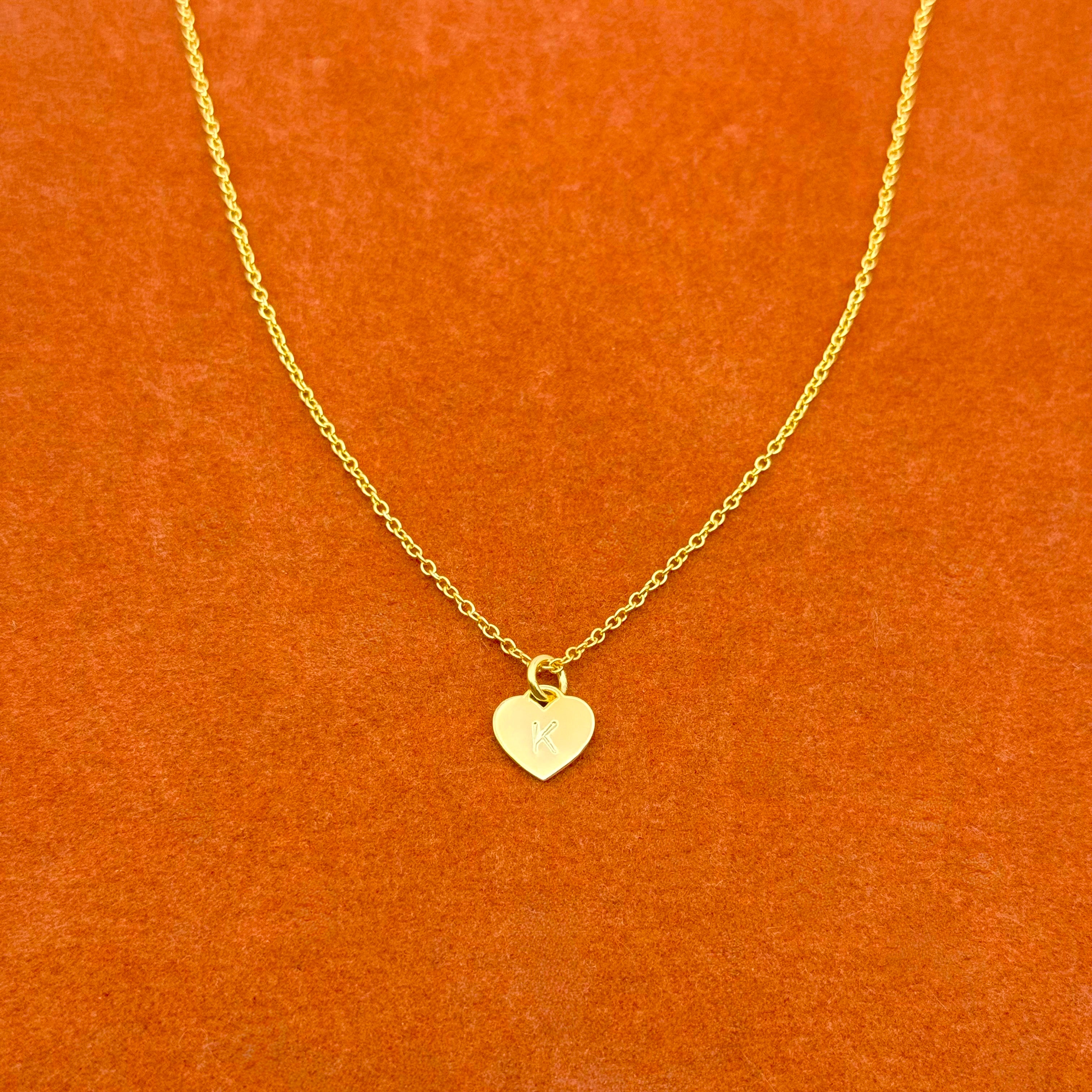 Custom Heart Initial Necklace