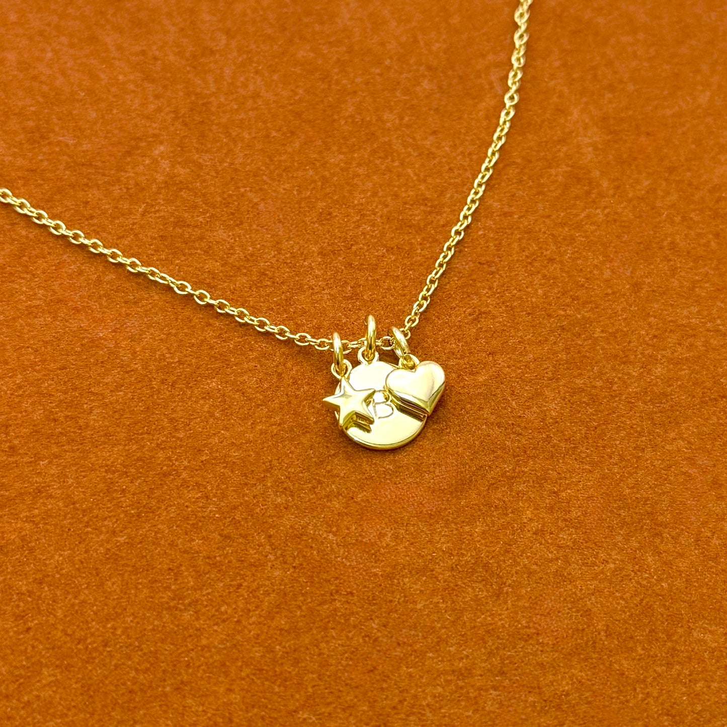 Star, Initial Pendant, Heart Necklace