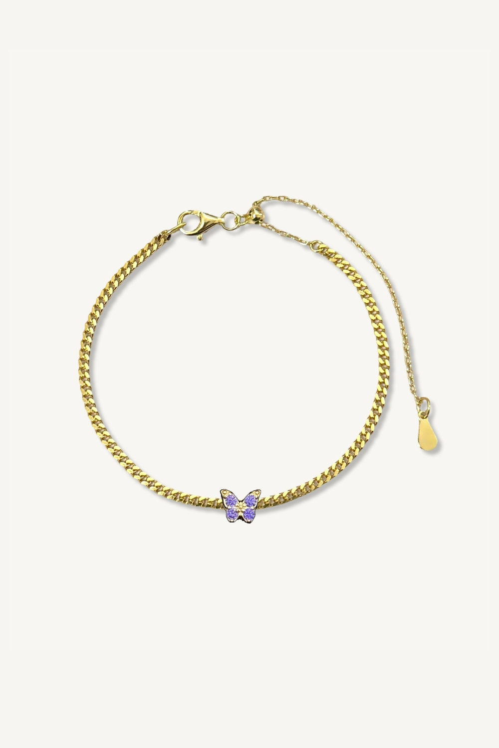 Violet Butterfly Adjustable - Fit Bracelet