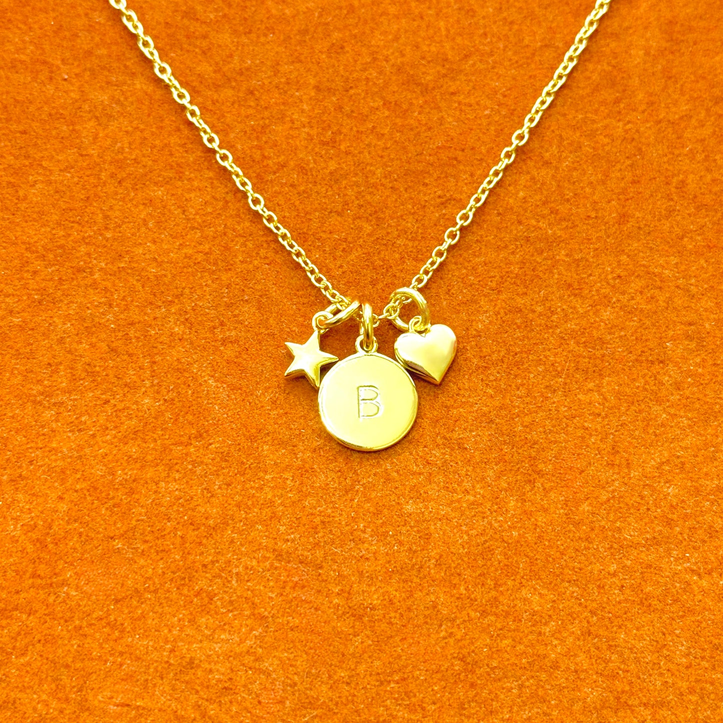 Star, Initial Pendant, Heart Necklace