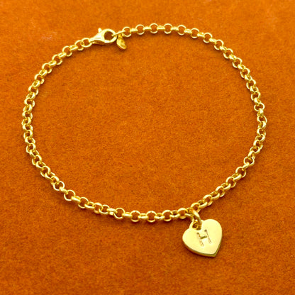 Heart Initial Bracelet