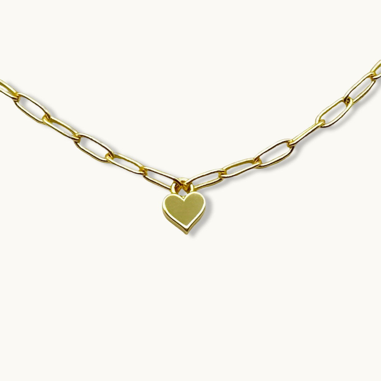 Collar con colgante de corazón diminuto y cadena con clip