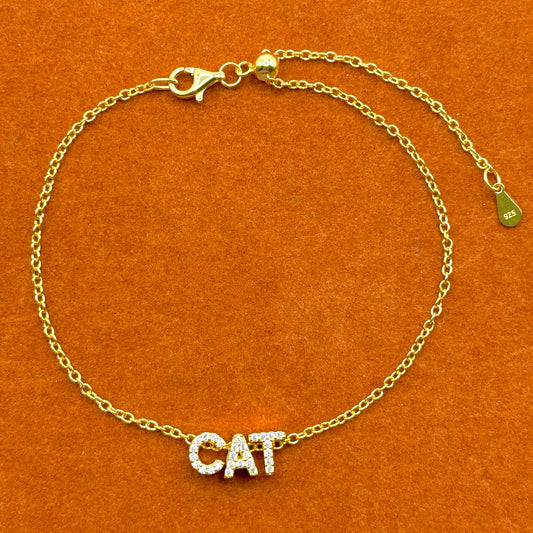 Cat Gemstone with Adjustable Bracelet