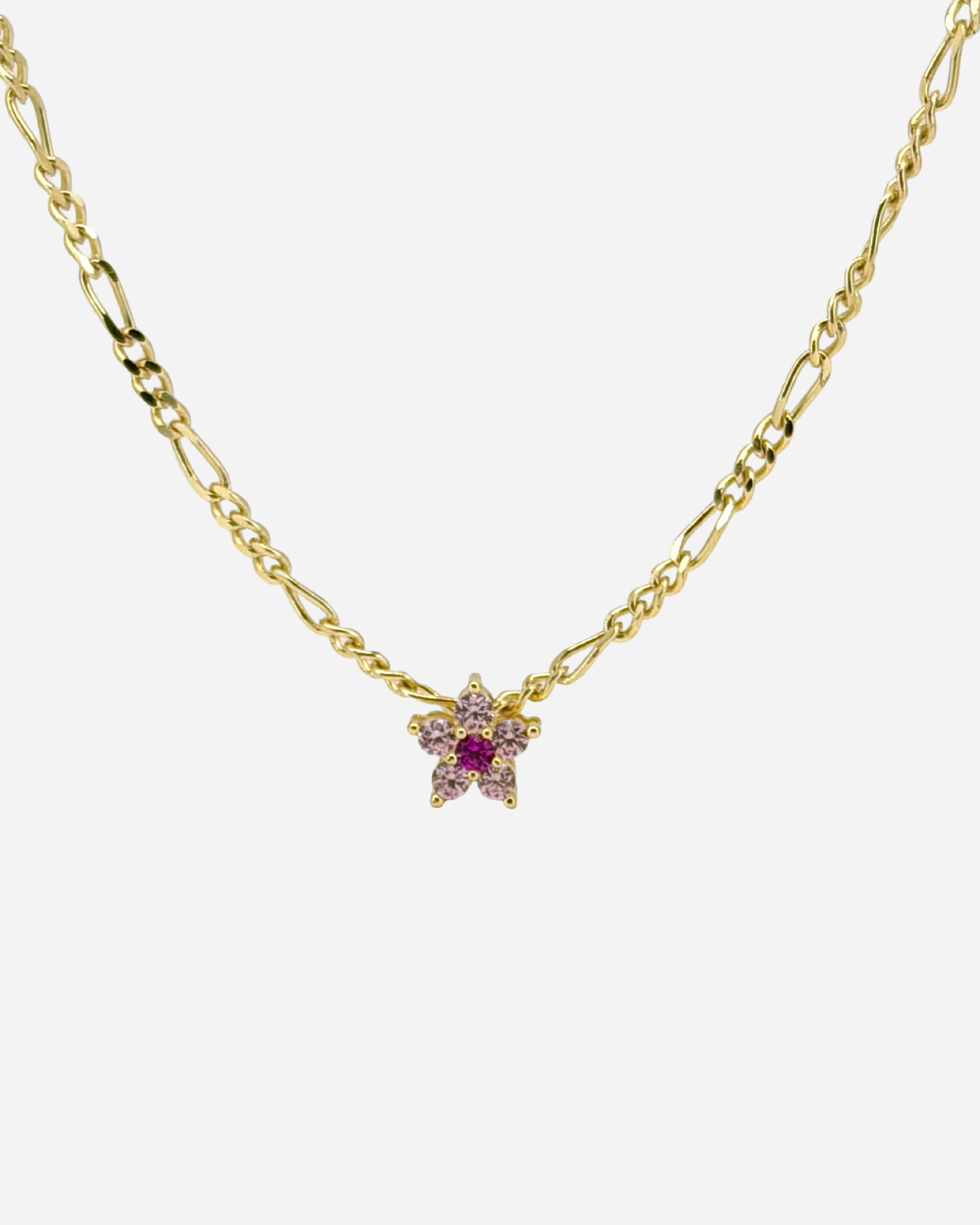 Choose Flower In Figaro Chain Necklace