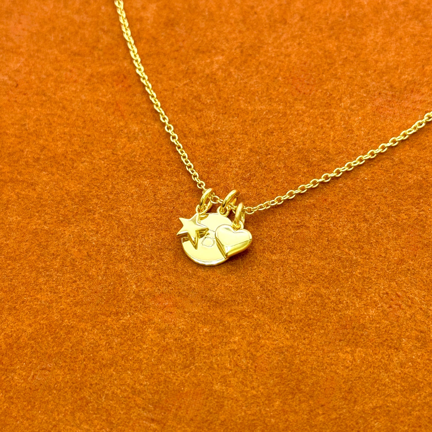 Star, Initial Pendant, Heart Necklace