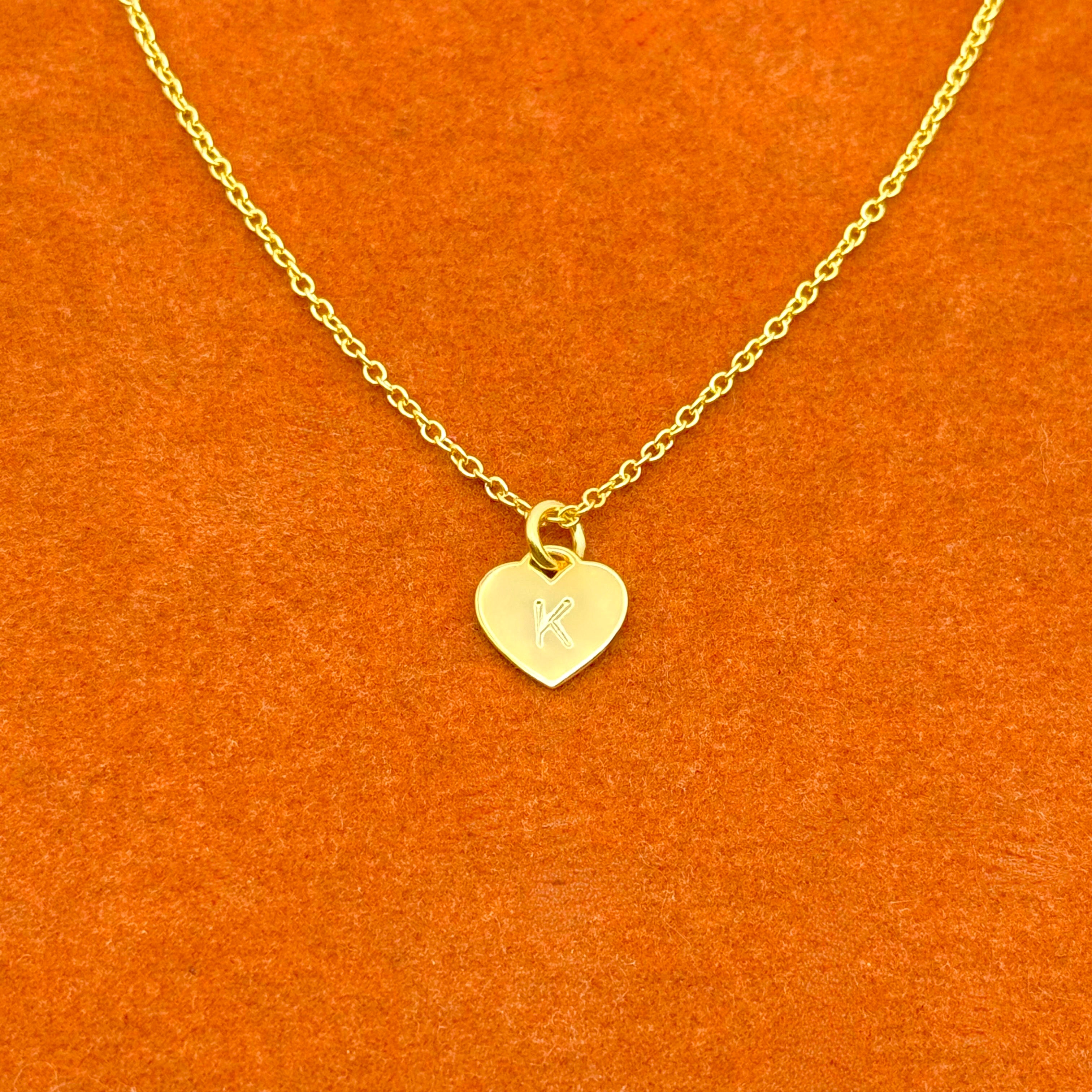 Custom Heart Initial Necklace