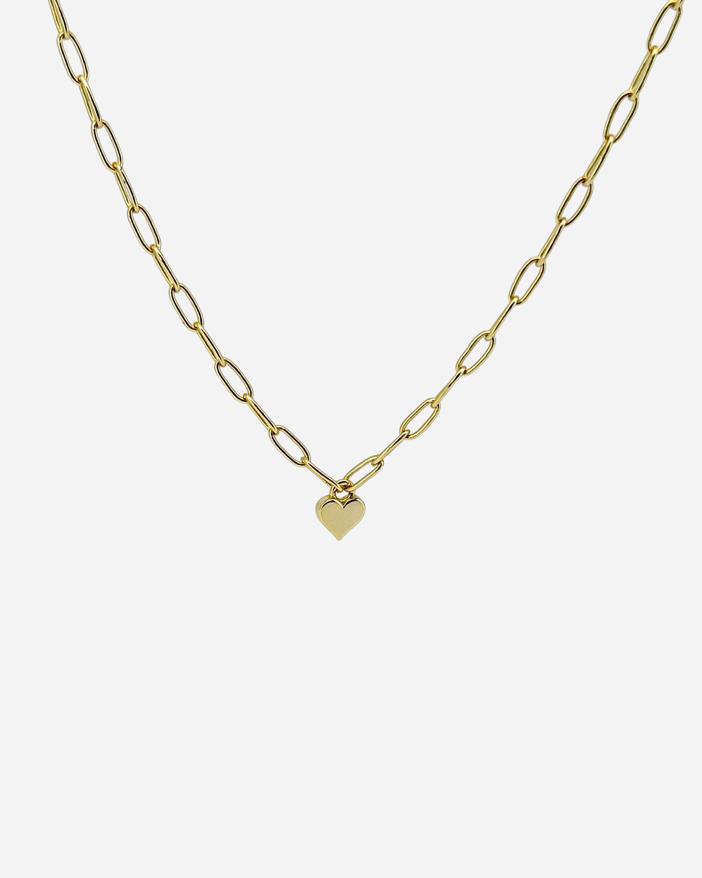 Collar con colgante de corazón diminuto y cadena con clip