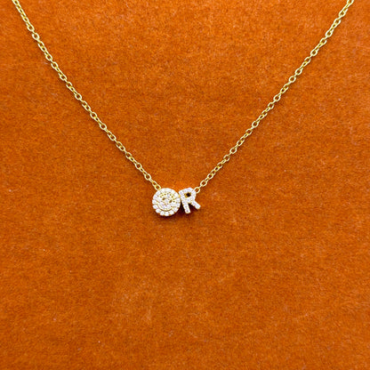 Happy Charm with initial Necklace