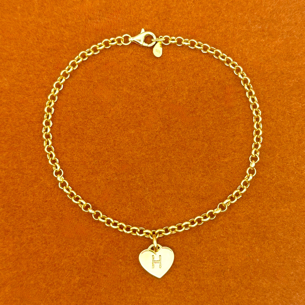 Custom Heart Initial Bracelet