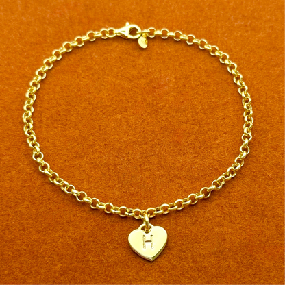 Heart Initial Bracelet