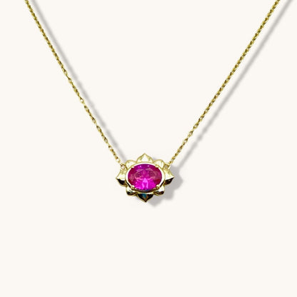 Beautiful Pink Flower Necklace