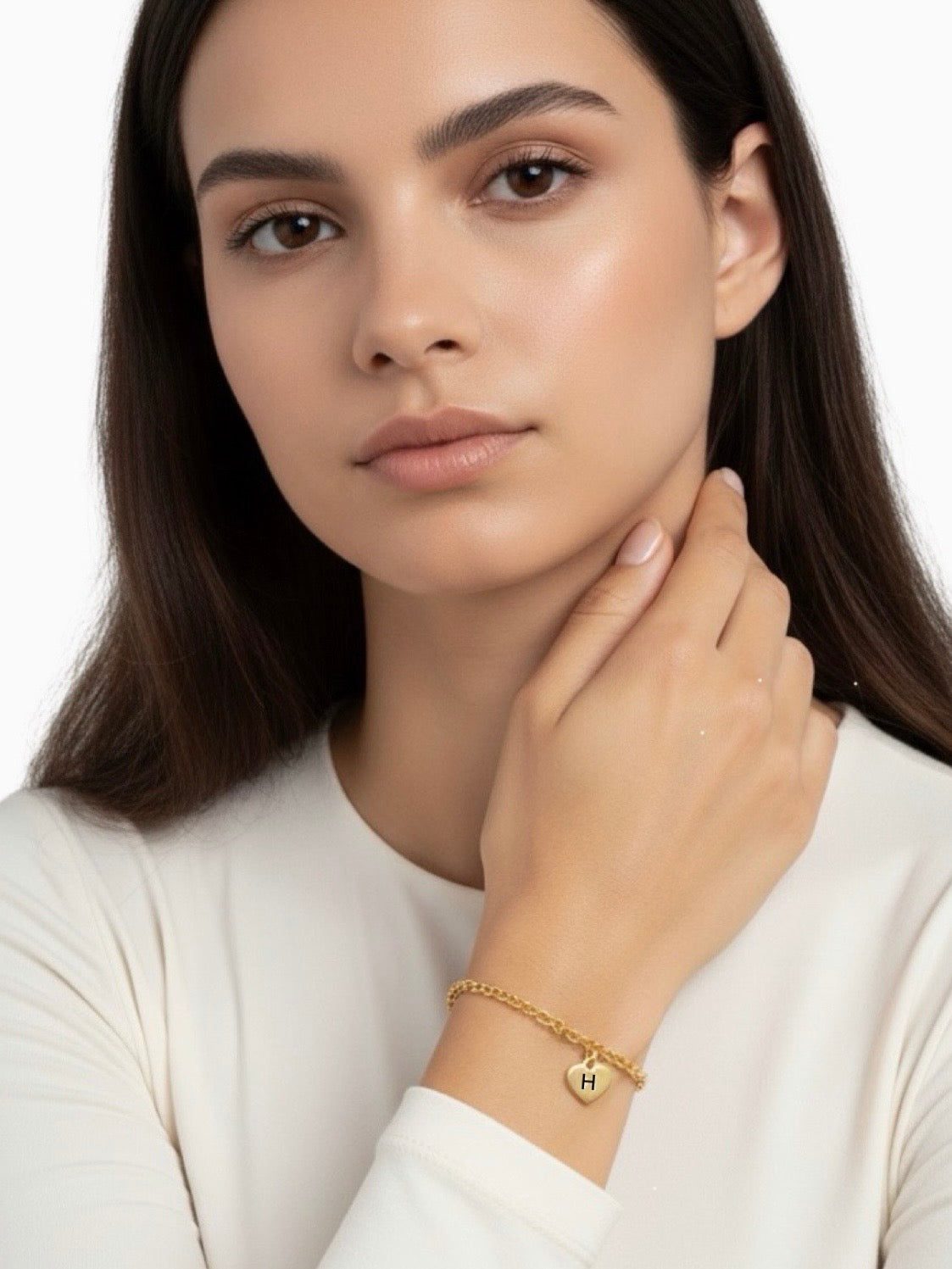 Custom Heart Initial Bracelet