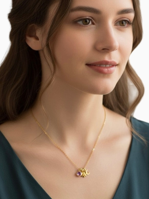 Custom Birthstone Celestial Necklace