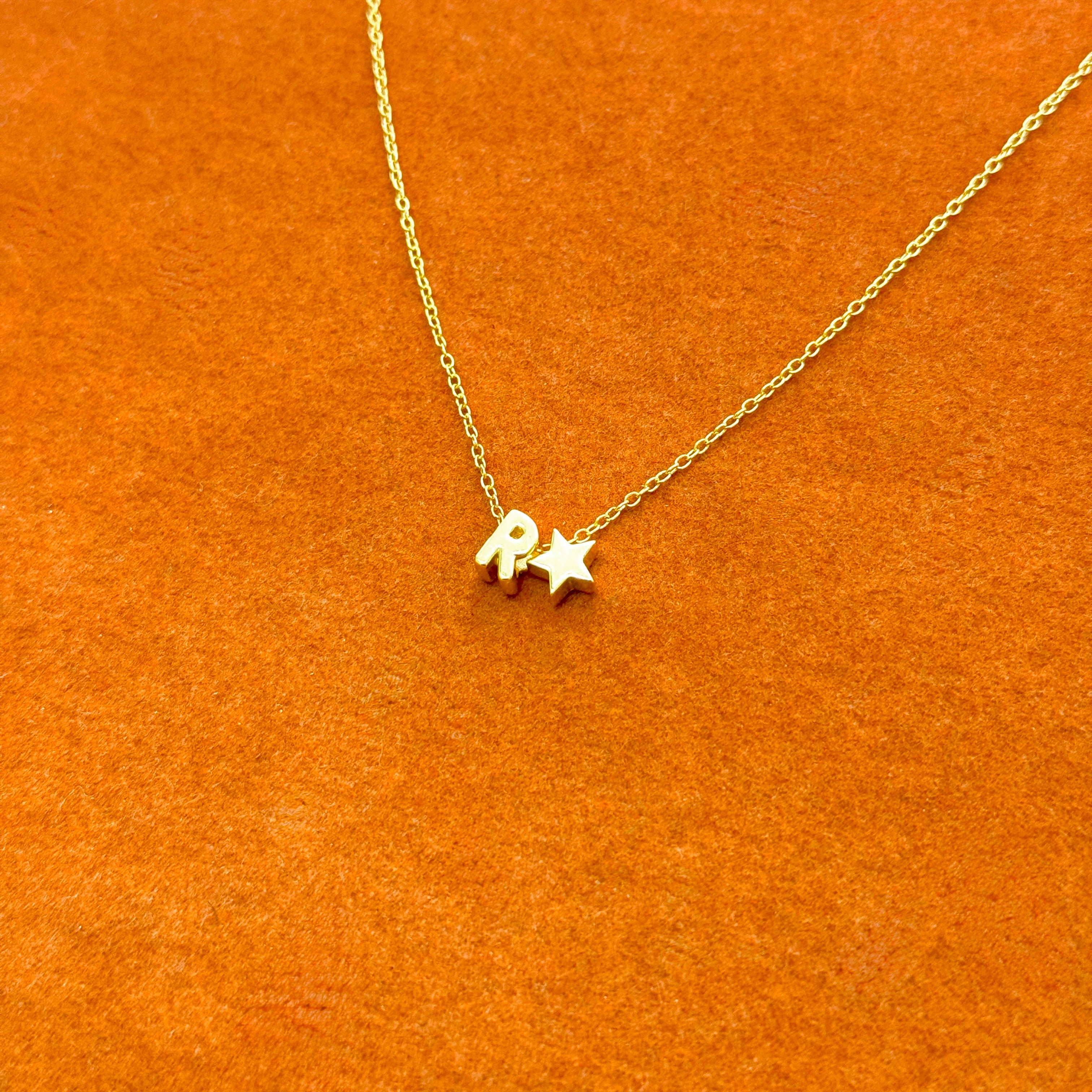 Custom Initial with Wishing Star Necklace