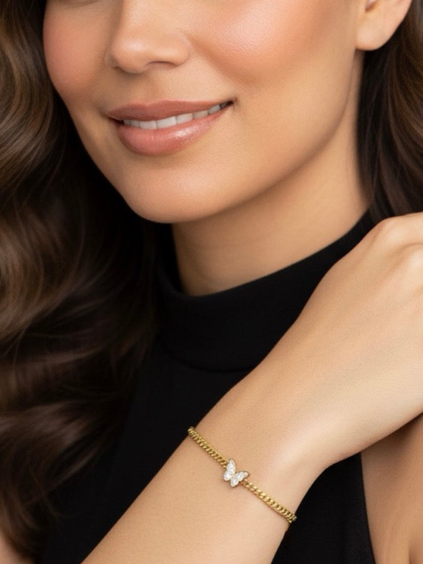 Clarity Butterfly Adjustable - Fit Bracelet