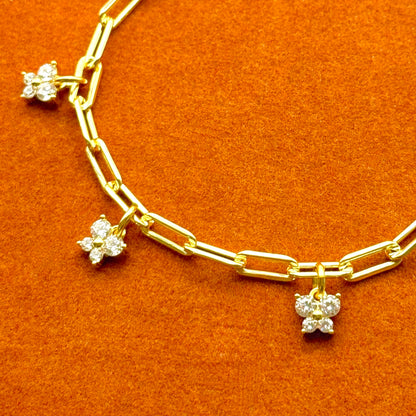 Butterfly Gemstone in Paperclip Chain Bracelet