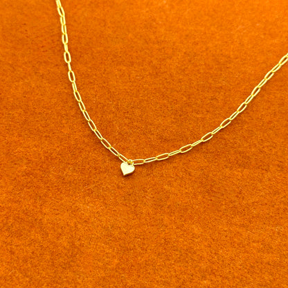 Collar con colgante de corazón diminuto y cadena con clip