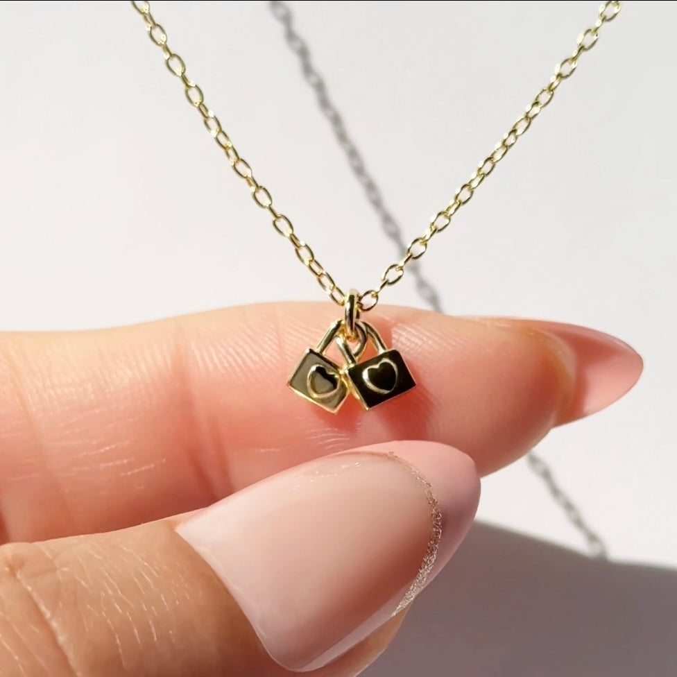 Forever Together Tiny Locks Pendant Necklace