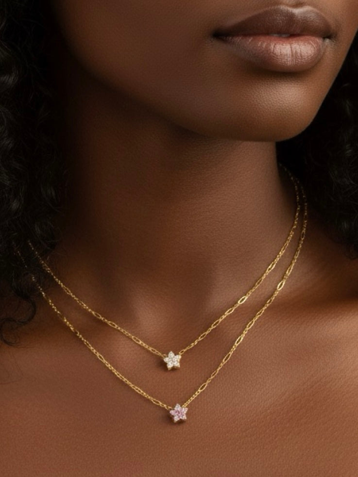 Choose Flower In Figaro Chain Necklace