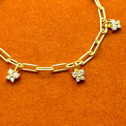 Butterfly Gemstone in Paperclip Chain Bracelet