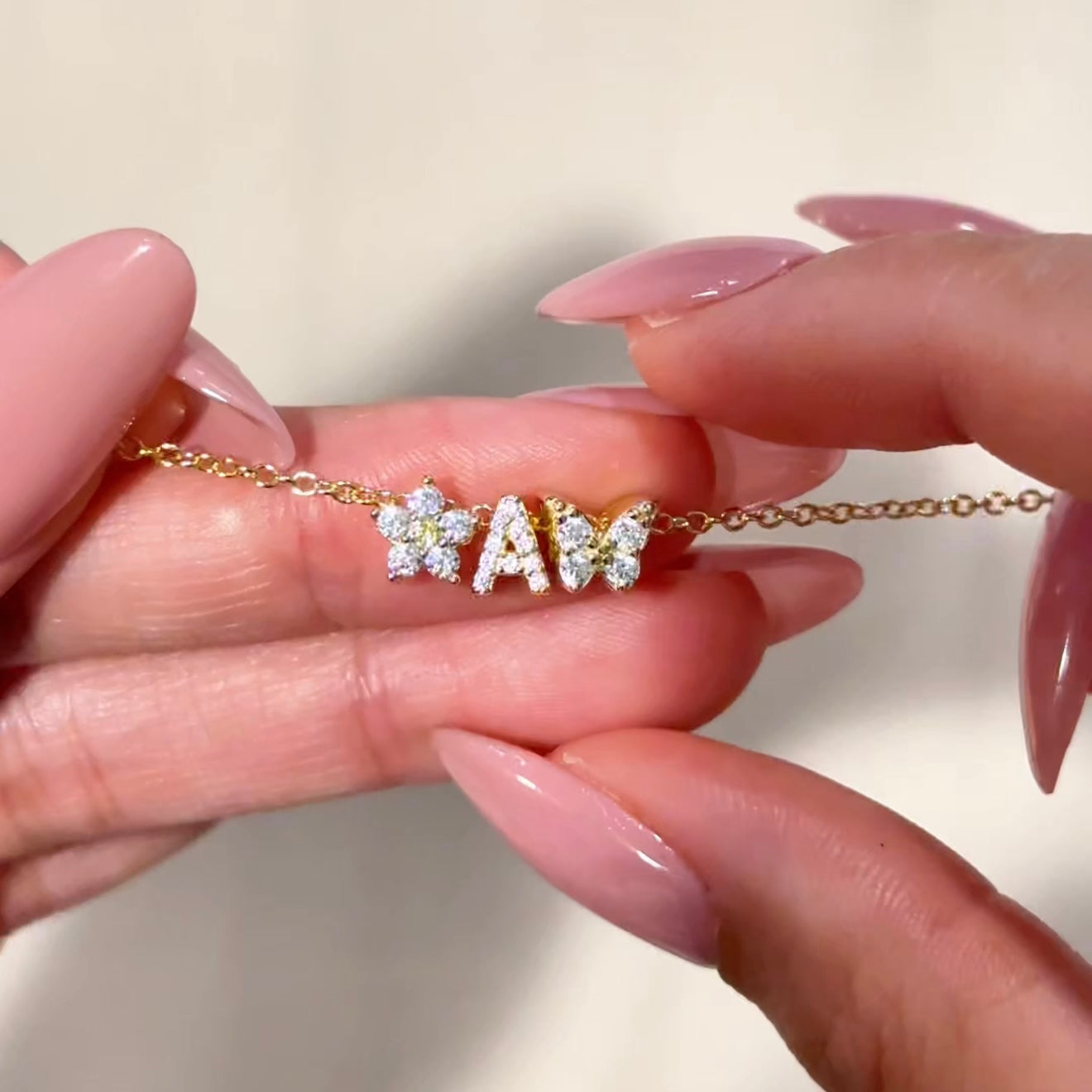 Custom Flower, Initial, Butterfly Bracelet-Adjustable Fit