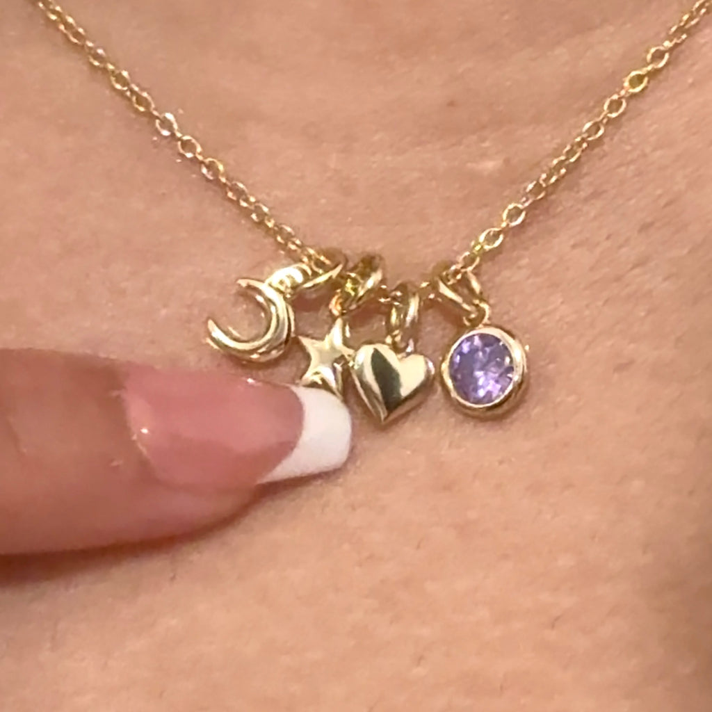 Custom Birthstone Celestial Necklace