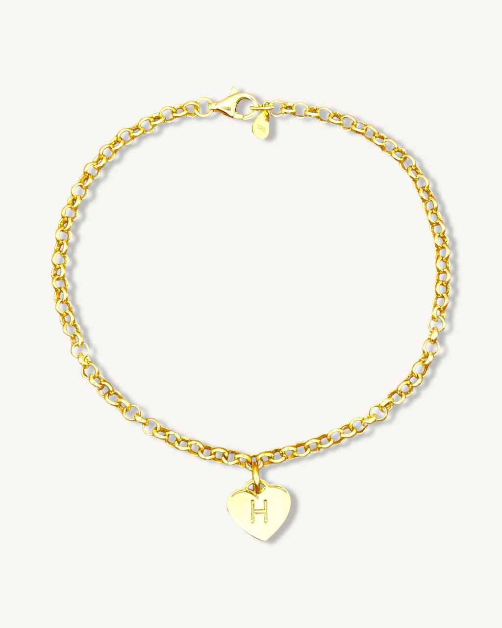 Custom Heart Initial Bracelet