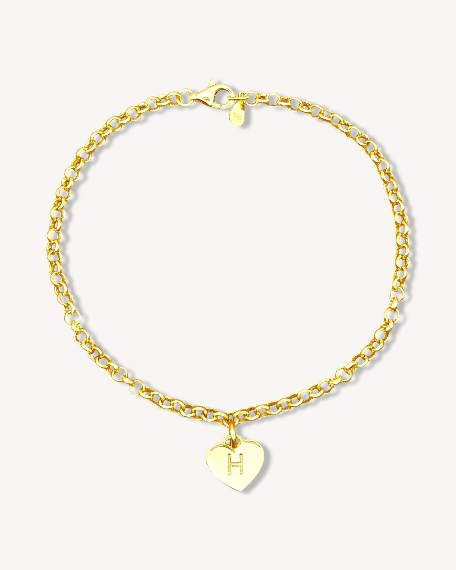 Custom Heart Initial Bracelet