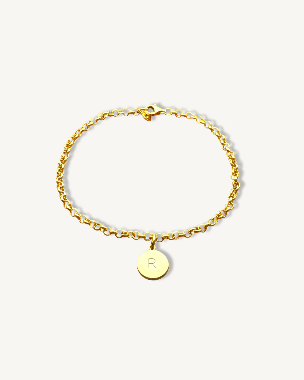 Custom Round Initial Bracelet