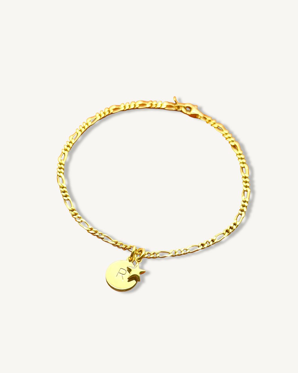 Custom Round Initial with Star Bracelet