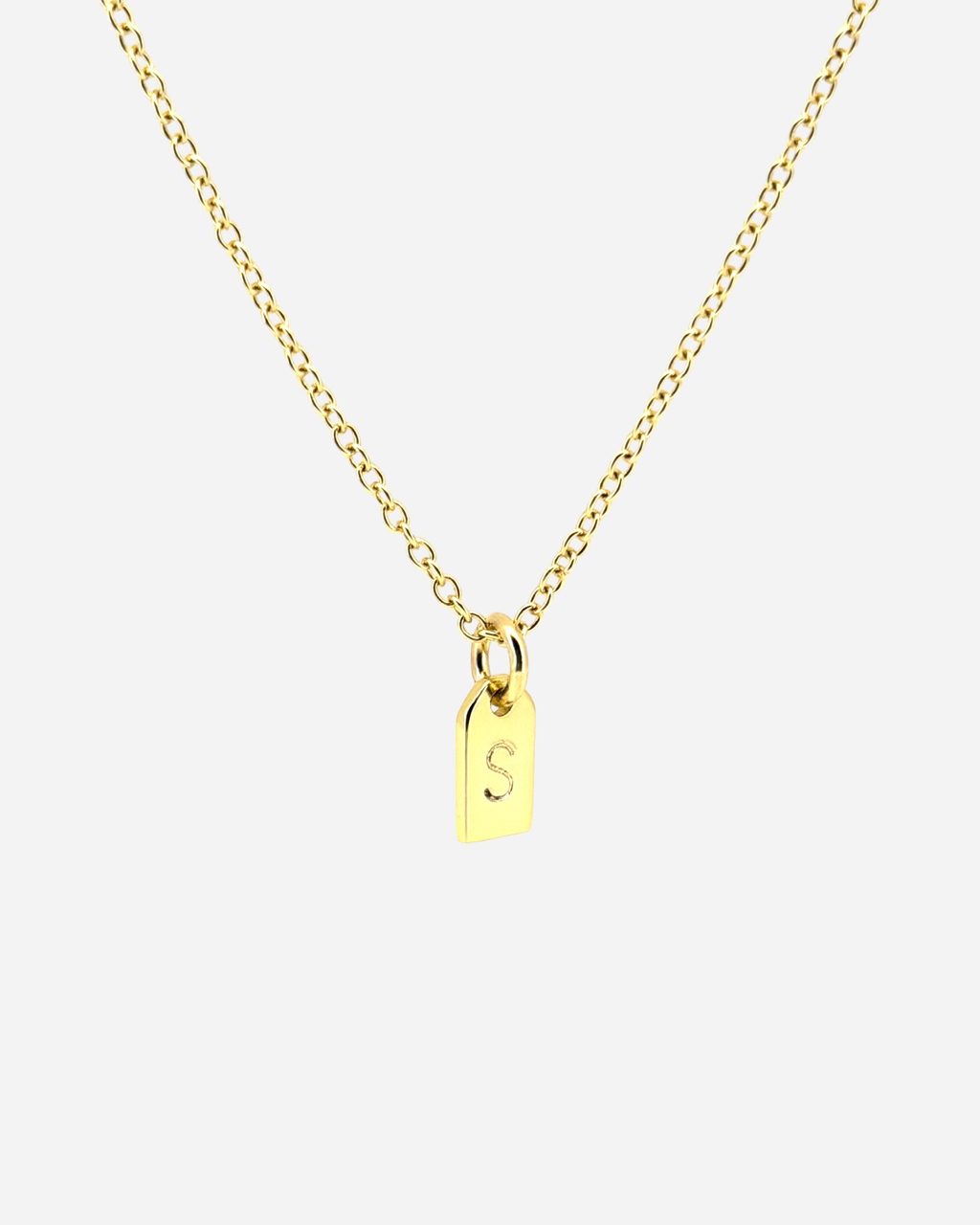 Custom Small Initial Tag Necklace
