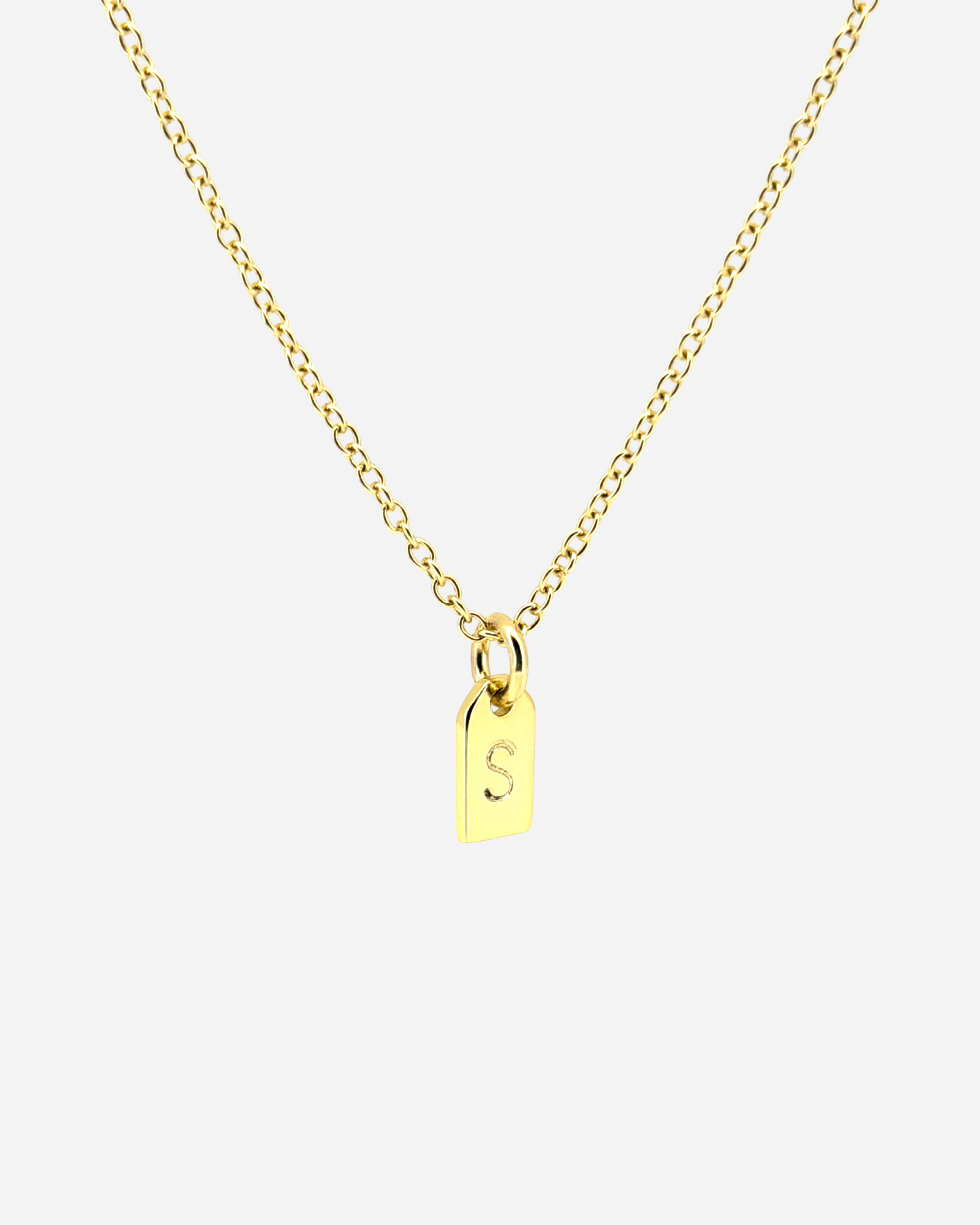 Custom Small Initial Tag Necklace