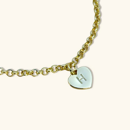 Heart Initial Bracelet