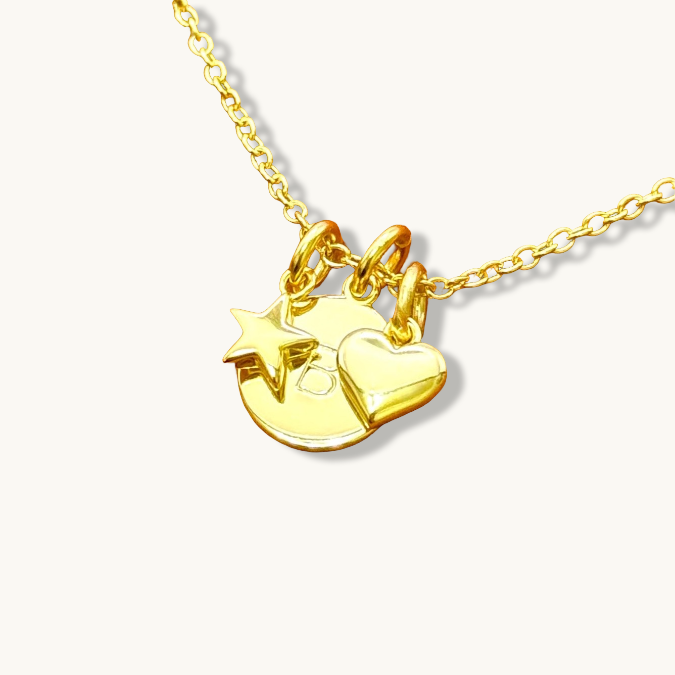Custom Initial with Star & Heart Necklace