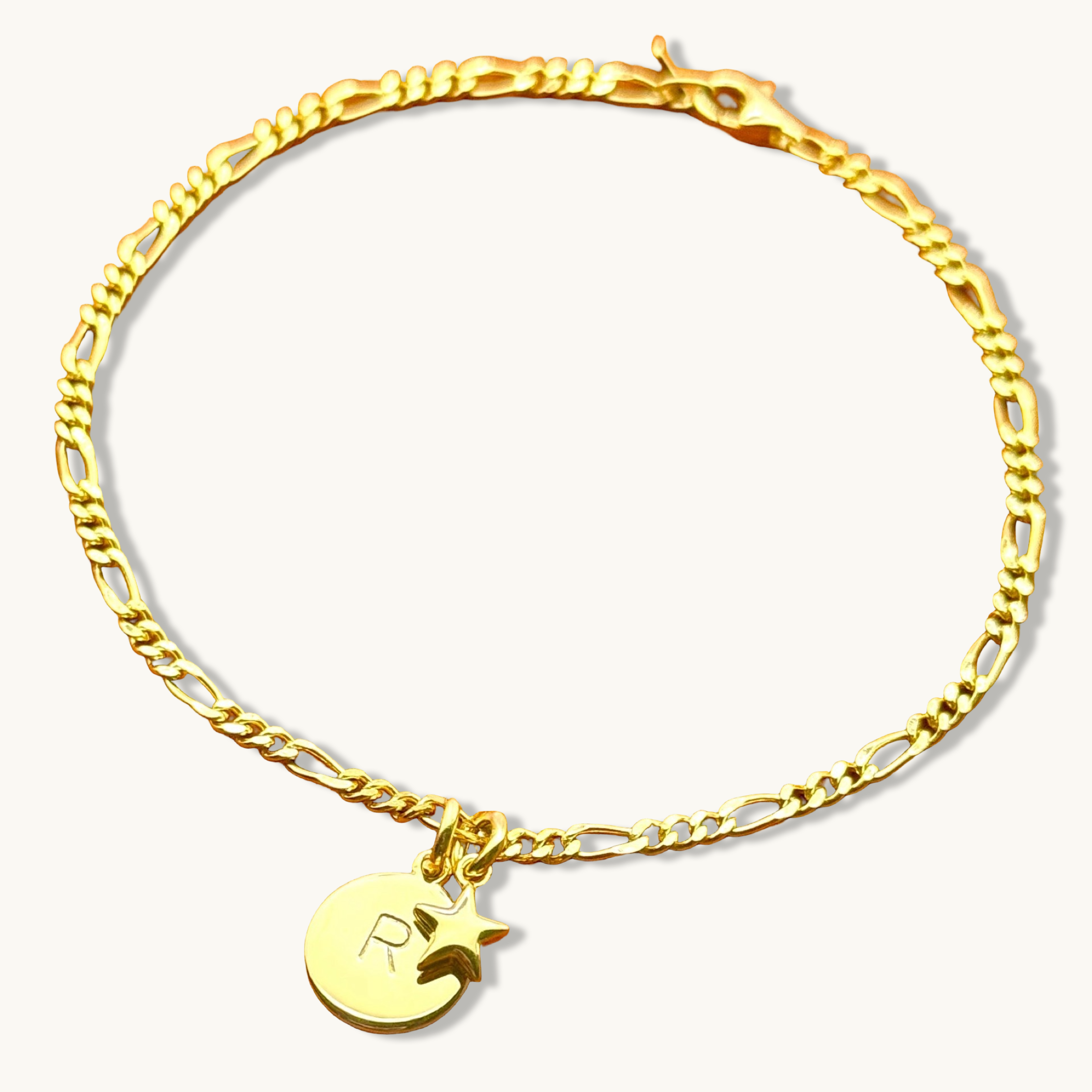 Custom Round Initial with Star Bracelet