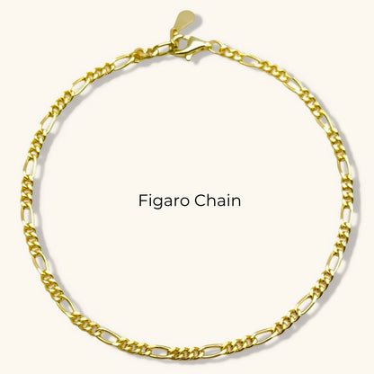 Round Initial in Rolo Chain Bracelet