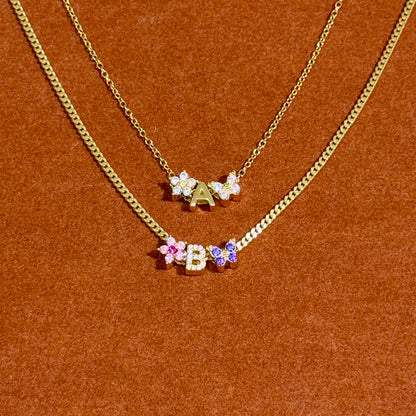Alphabet, Flower, Butterfly Necklace