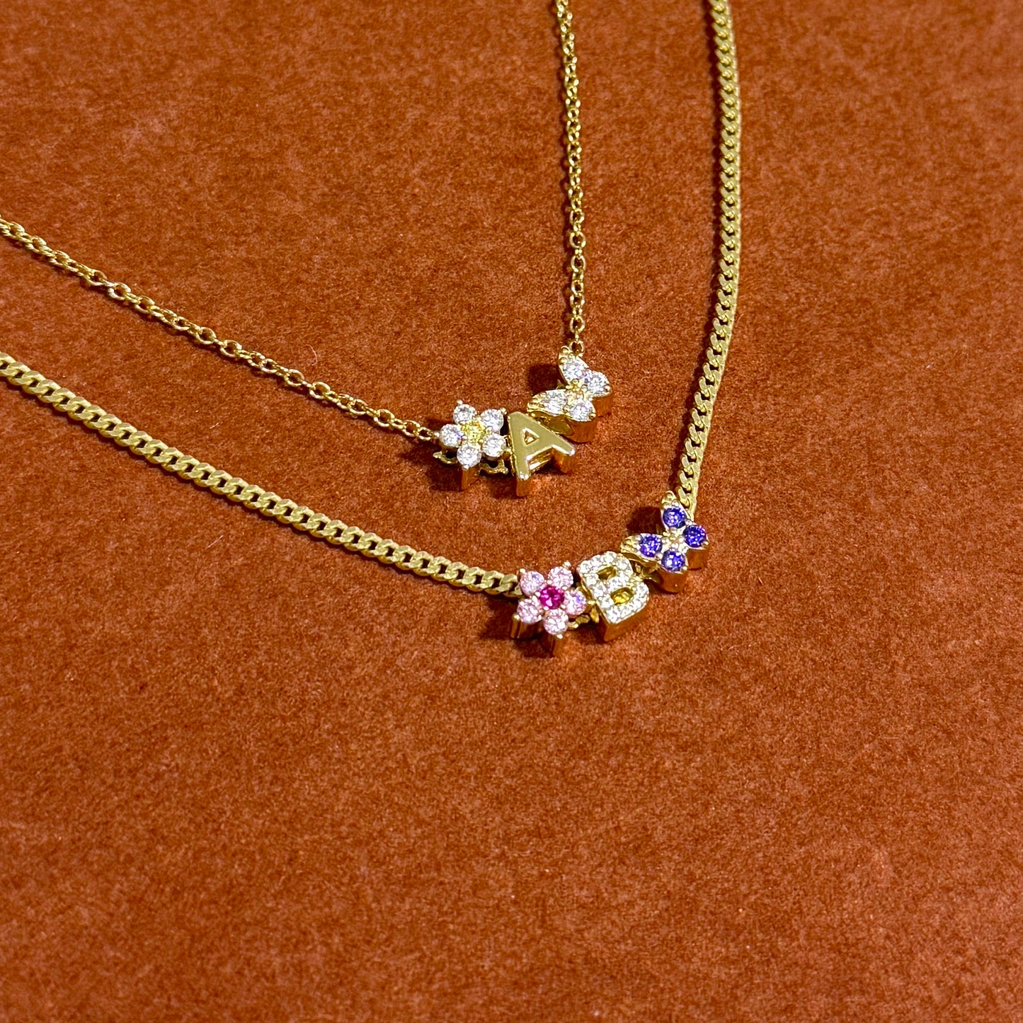Alphabet, Flower, Butterfly Necklace