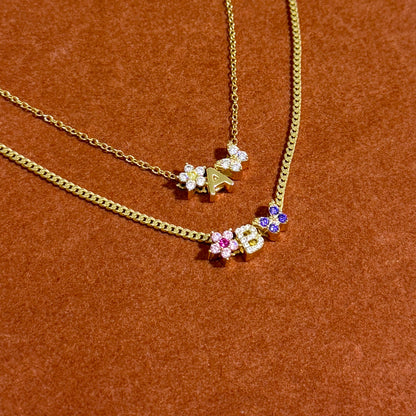 Alphabet, Flower, Butterfly Necklace