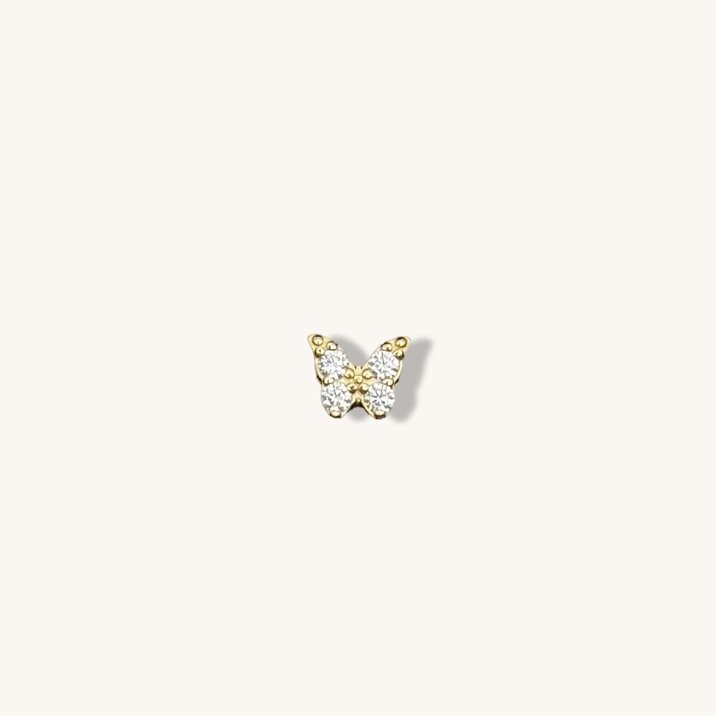 Custom Initial with White Butterfly Necklace